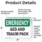 Signmission AED And Trauma Pack, 5 in W x Rectangle, Vinyl Decal OS-2PACK-EM-D-35-L-10287 - alternate 4